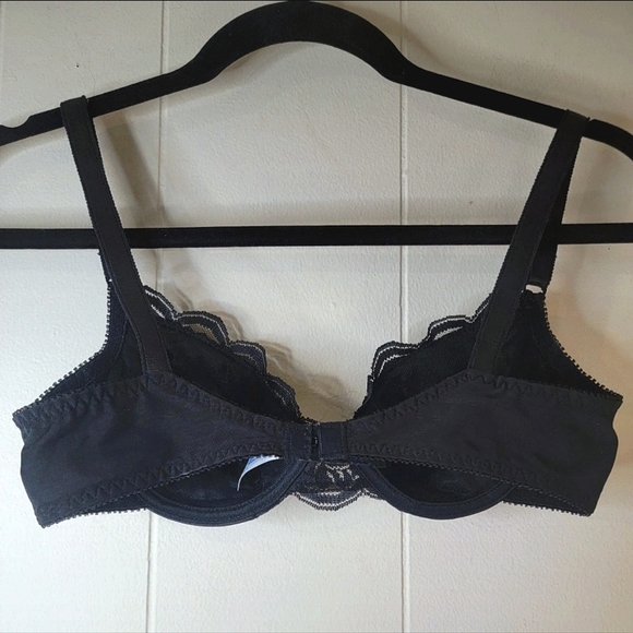 Vintage Maidenform Chantilly Black Lace 34B Black Bra - Picture 3 of 10